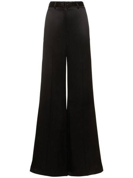 Pantalones de raso bootcut Gabriela Hearst negro