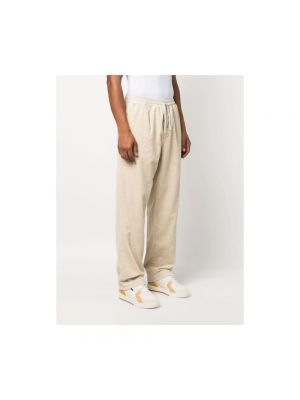 Pantalones rectos de pana de lino de algodón Isabel Marant beige