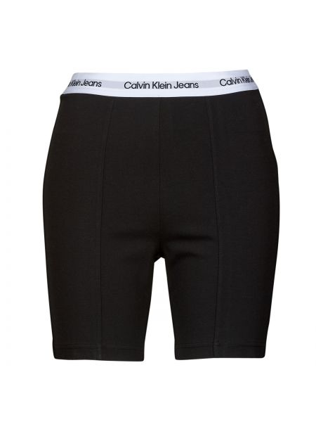 Kratke traper hlače Calvin Klein Jeans crna