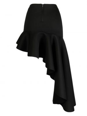Asimetriškas sijonas su raukiniais Cynthia Rowley juoda