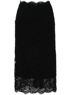 Čipkovaná midi sukňa Ermanno Scervino čierna