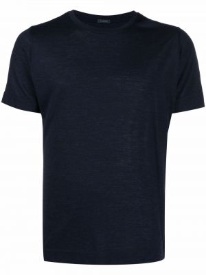 T-shirt en laine avec manches courtes Zanone bleu