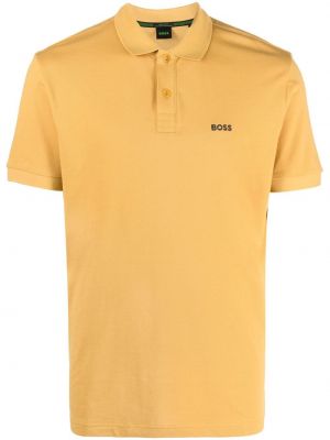 Polo με κέντημα Boss κίτρινο