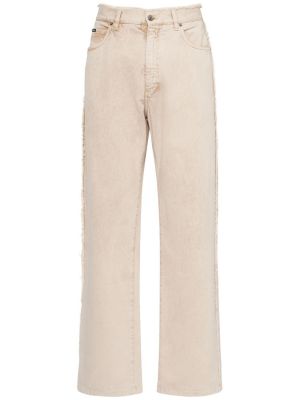 Jeans di cotone baggy Dolce & Gabbana beige