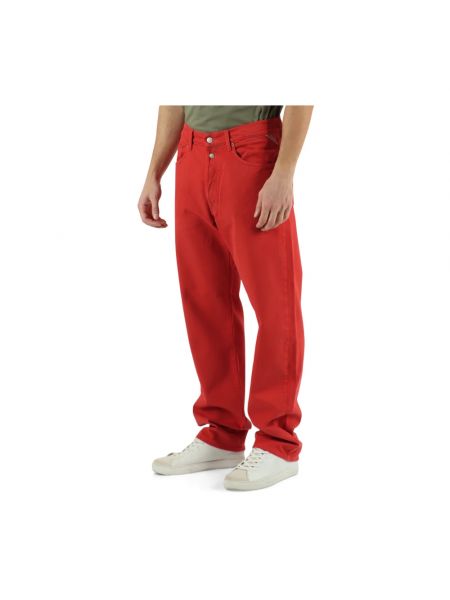 Pantalones rectos Replay rojo