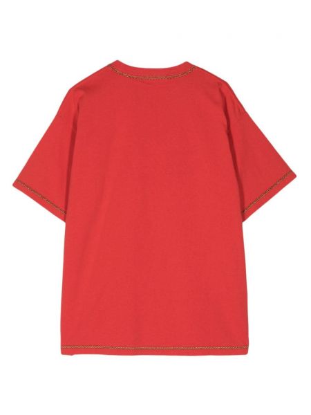 T-shirt brodé en coton Bode rouge