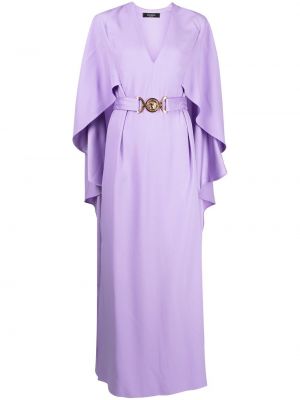 Коктейлна рокля с v-образно деколте Versace виолетово