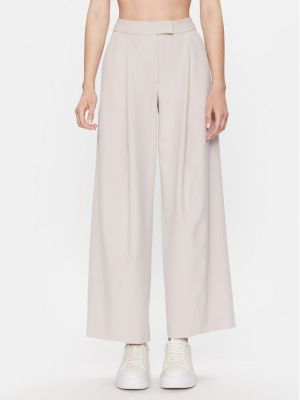 Voľné bavlnené priliehavé nohavice Calvin Klein béžová