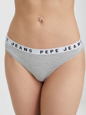 Kalhotky string Pepe Jeans šedé