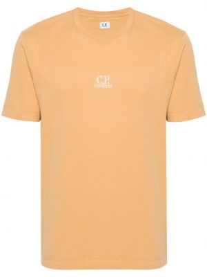 Bavlněné tričko s potiskem C.p. Company oranžové