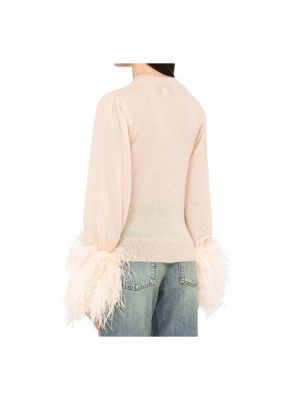 Jersey de lana con plumas de tela jersey Gucci rosa
