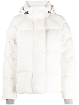 Prošivena pernata jakna s kapuljačom Canada Goose bijela