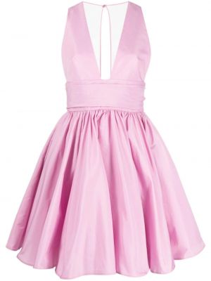 Коктейлна рокля с v-образно деколте Pinko розово