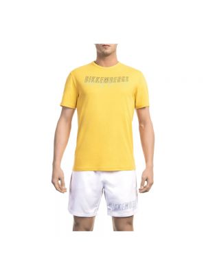 Koszulka z nadrukiem Bikkembergs żółta