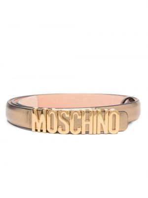 Kožený pásek Moschino zlatý