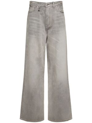 Plisované voľné džínsy R13 sivá