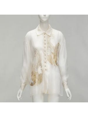 Top de seda Dior Vintage blanco