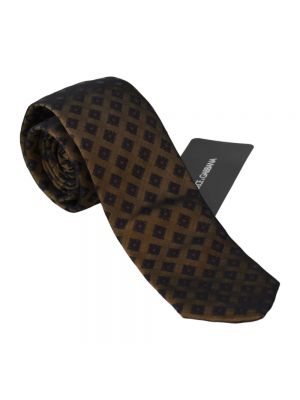 Krawat Dolce And Gabbana brązowy