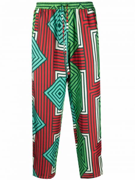 Pantalones con estampado con estampado geométrico Pierre-louis Mascia verde