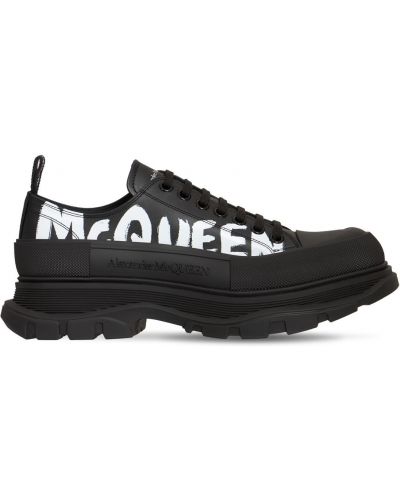Δερμάτινα sneakers Alexander Mcqueen μαύρο