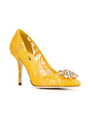 Spitzen pumps Dolce & Gabbana gelb
