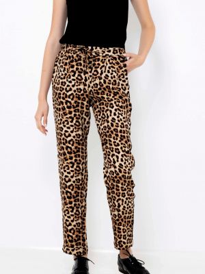 Nohavice s leopardím vzorom Camaieu béžová