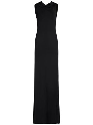 Viszkóz hosszú ruha Saint Laurent fekete
