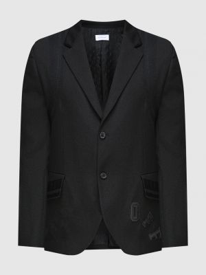 Шерстяной пиджак с аппликацией Off-white черный