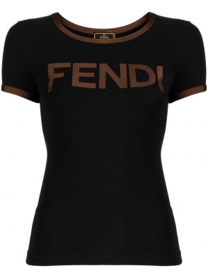 Koszulka z nadrukiem z dżerseju Fendi Pre-owned