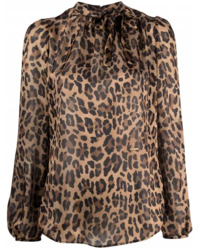 Blusa con estampado leopardo Dsquared2 marrón