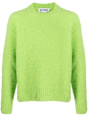 Tweed strick pullover Sunnei grün
