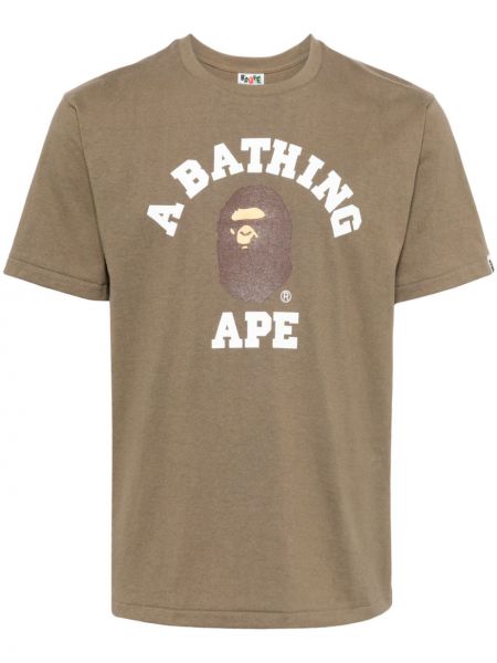 Bavlnené tričko s potlačou A Bathing Ape® hnedá