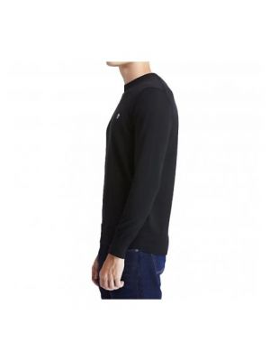 Suéter de algodón de cuello redondo Timberland negro