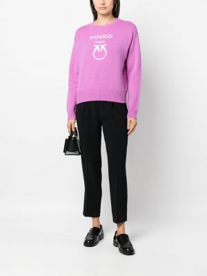 Džemperis ar apaļu kakla izgriezumu Pinko rozā