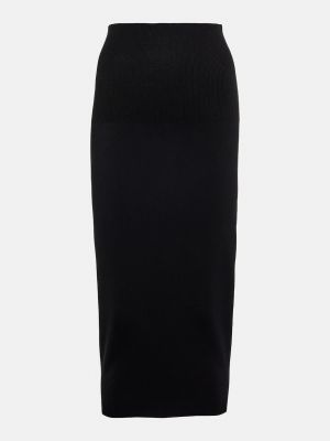 Трикотажная юбка миди с высокой талией Victoria Beckham черная