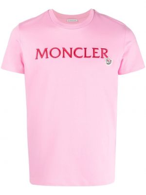 Тениска бродирана Moncler розово