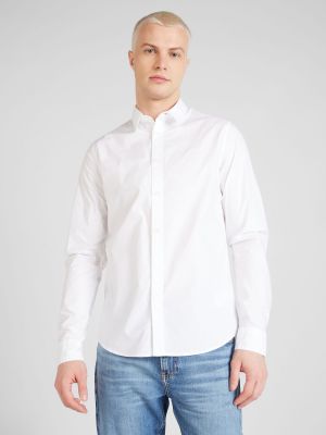 Дънкова риза slim Calvin Klein Jeans бяло