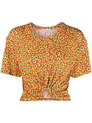 Тениска с принт с леопардов принт Rabanne