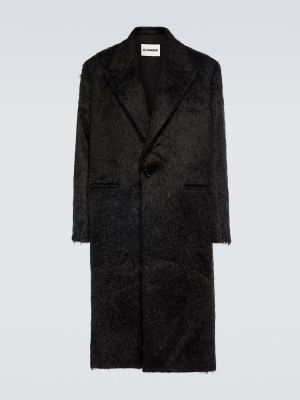 Kašmírový vlněný kabát Jil Sander černý