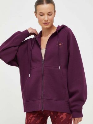 Mikina s kapucí s potiskem Adidas By Stella Mccartney fialová
