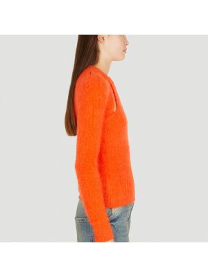 Sweter z okrągłym dekoltem Isabel Marant pomarańczowy