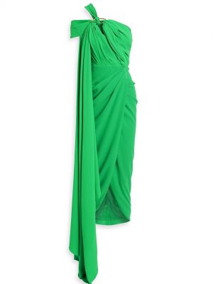 Платье на одно плечо с драпировкой из крепа Rhea Costa зеленый