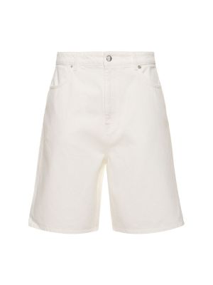 Pantalones cortos vaqueros de algodón Loulou Studio blanco