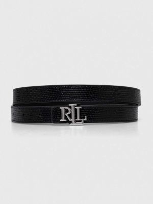 Oboustranný kožený pásek Lauren Ralph Lauren černý