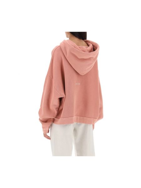 Sudadera con capucha de algodón oversized Acne Studios rosa