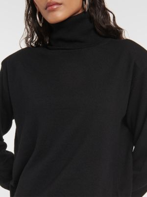 Jersey cuello alto de lana con cuello alto de tela jersey The Frankie Shop negro