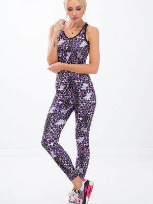 Pantaloni sport cu imprimeu geometric Fasardi violet