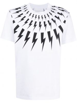 T-shirt en tricot à imprimé Neil Barrett blanc