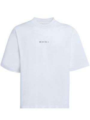 Raštuotas medvilninis marškinėliai Marni balta