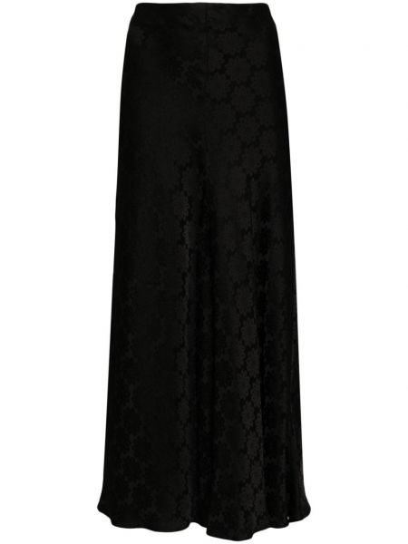 Žakárová kvetinová midi sukňa Stella Mccartney čierna